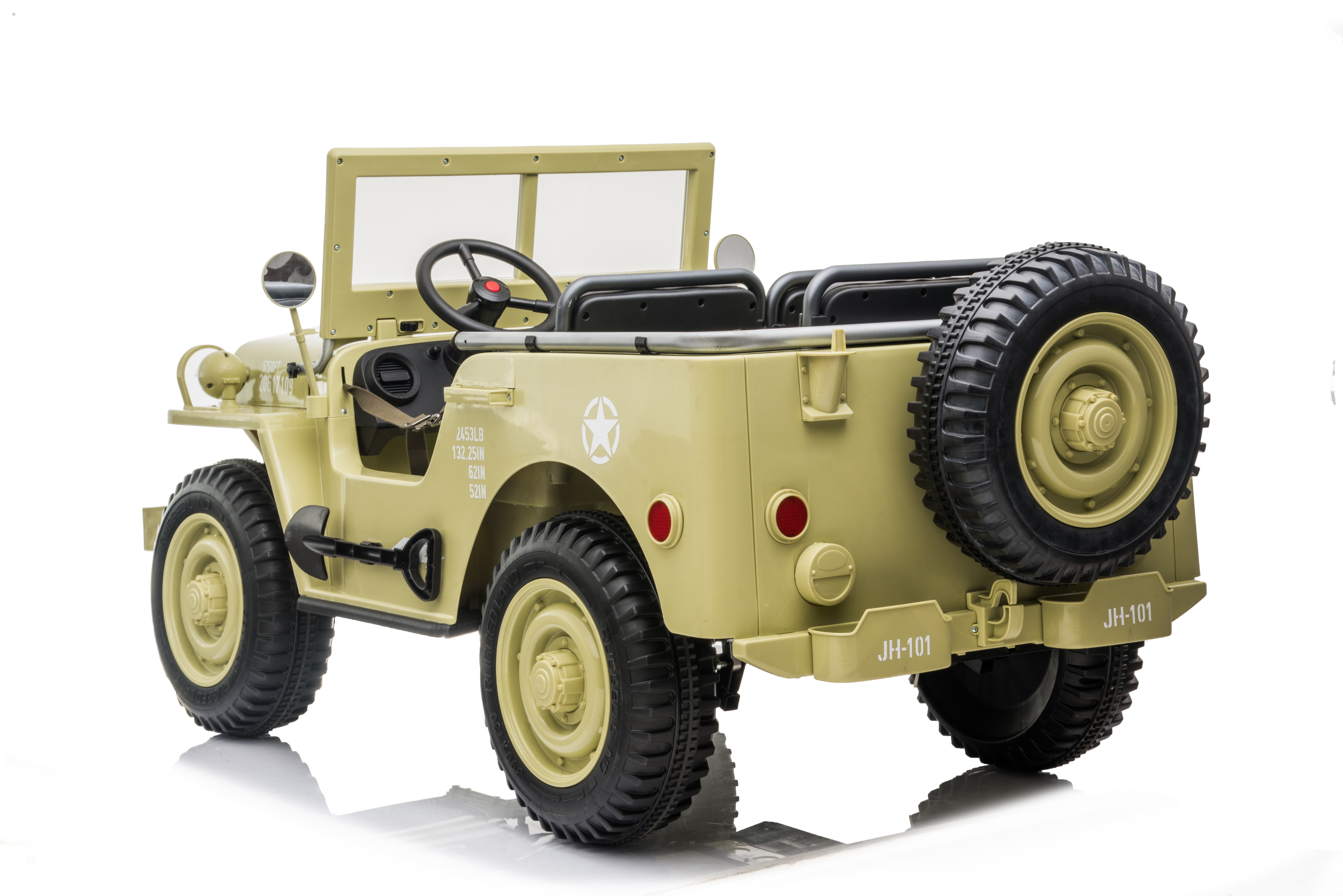 24V Remote Control Kids Willy Jeep Ride on Car with Three Seater 