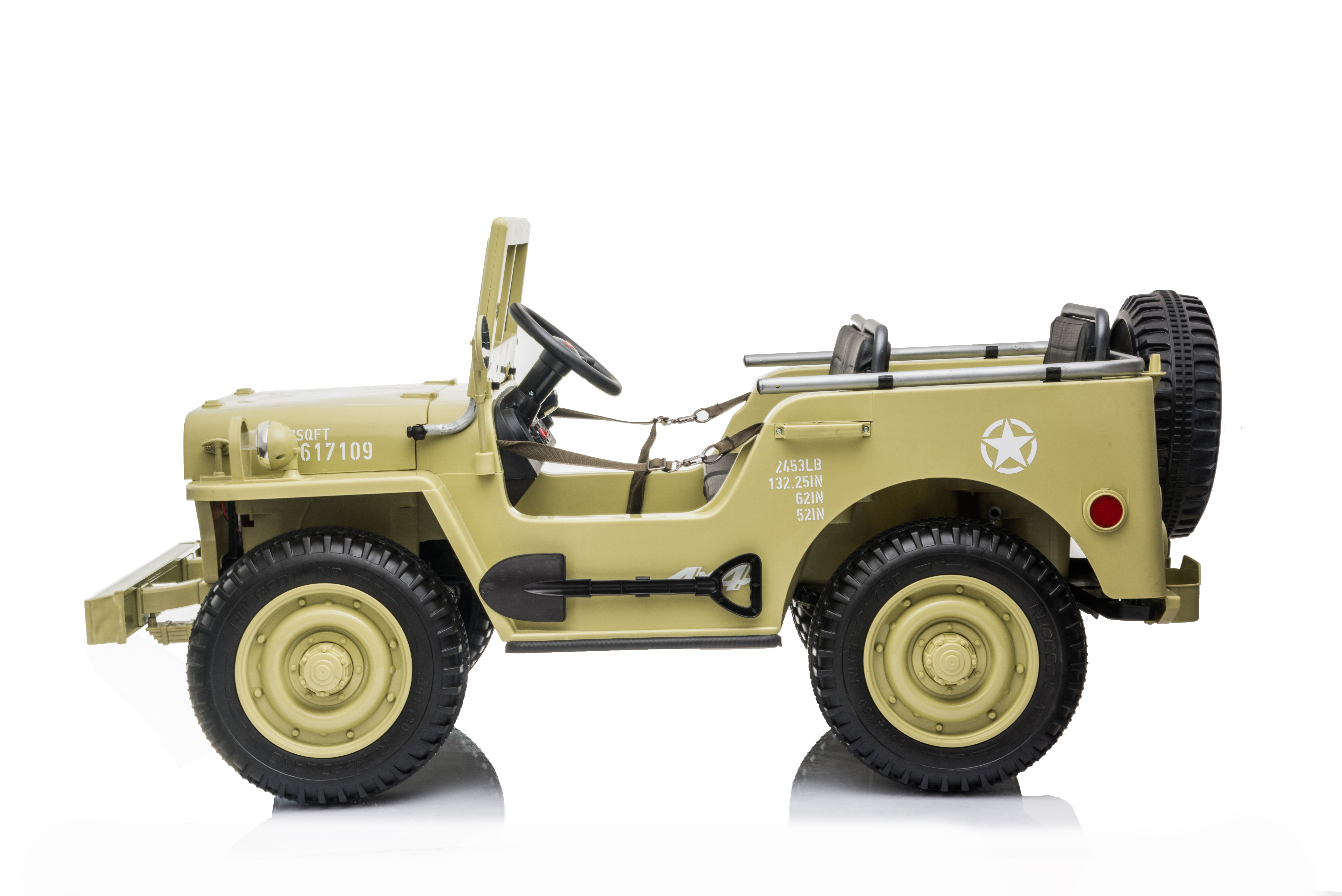 24V Remote Control Kids Willy Jeep Ride on Car with Three Seater 